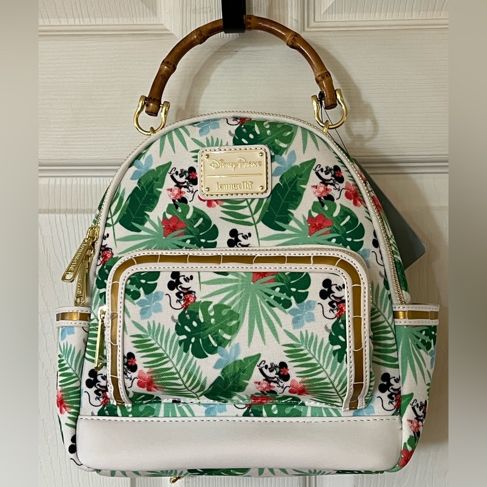 Loungefly Tropical Minnie and Mickey Mini Backpack